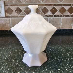 Vintage milk glass candy dish